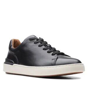 CLARKS Courtlite Leather Sneakers (Black) 12M